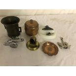 Brass and copper items to inc cannon,