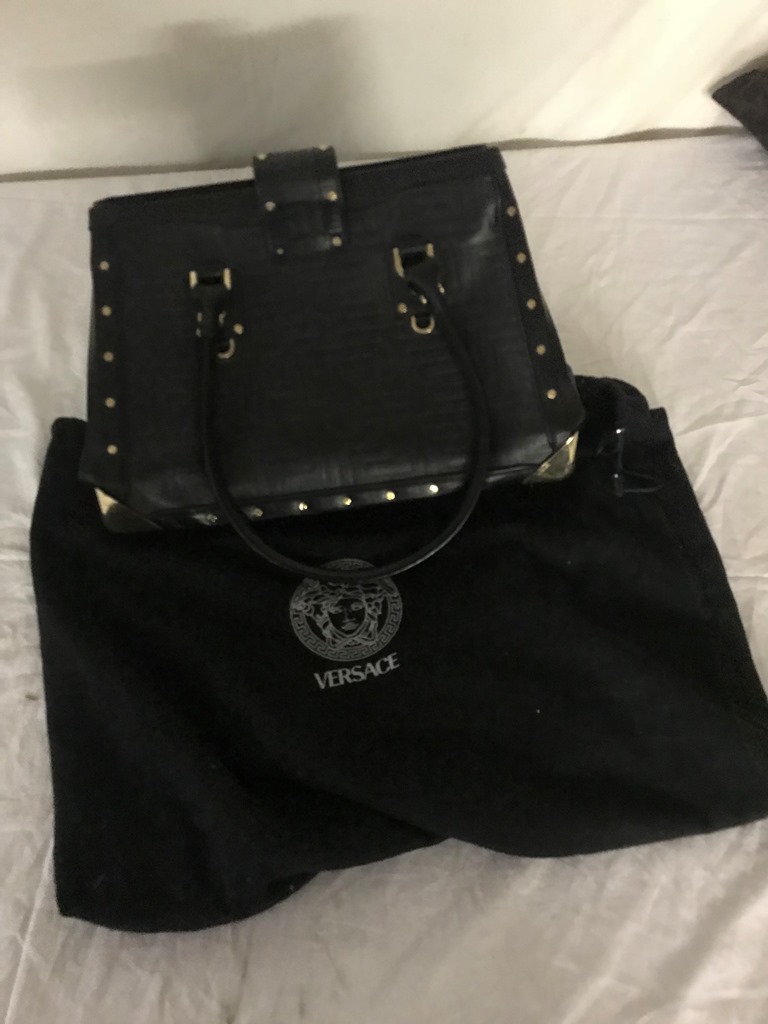 A Versace leather handbag bought from Harrods (A/F)