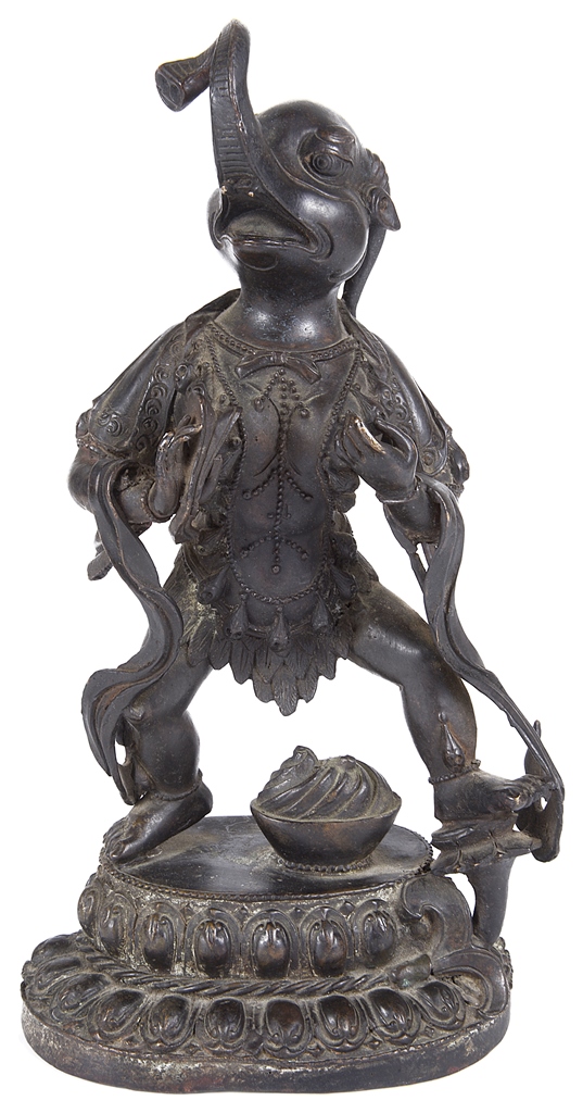 A Himalayan Bronze Figure - 18th/19th Century: Cast in the shape of the Hindu elephant god Ganesha