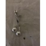 9ct pearl and diamond earrings