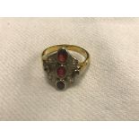 An 18ct diamond ruby dress ring,