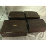 Four 19th century work boxes