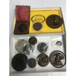 A box of fine grade 19th century medallions to inc Napoleon,