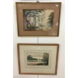 Two watercolours to inc Burnt House, Chigwell, labelled verso,