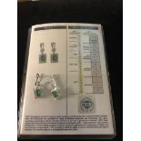 18ct diamond and emerald earrings with certificate. 1.90ct emeralds and 0.