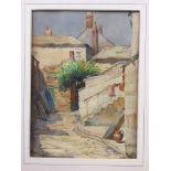 Ethel Wright (1887-1939): 'View in St Ives', watercolour, signed lower right & dated 1907,