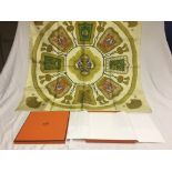 A boxed Hermes "Poste et Cavalerie" silk scarf