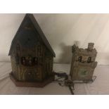 Two German figural wall clocks: Castle & Church