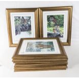 Nine framed limited edition prints depicting tigers, signed in pencil Stephen Gayford