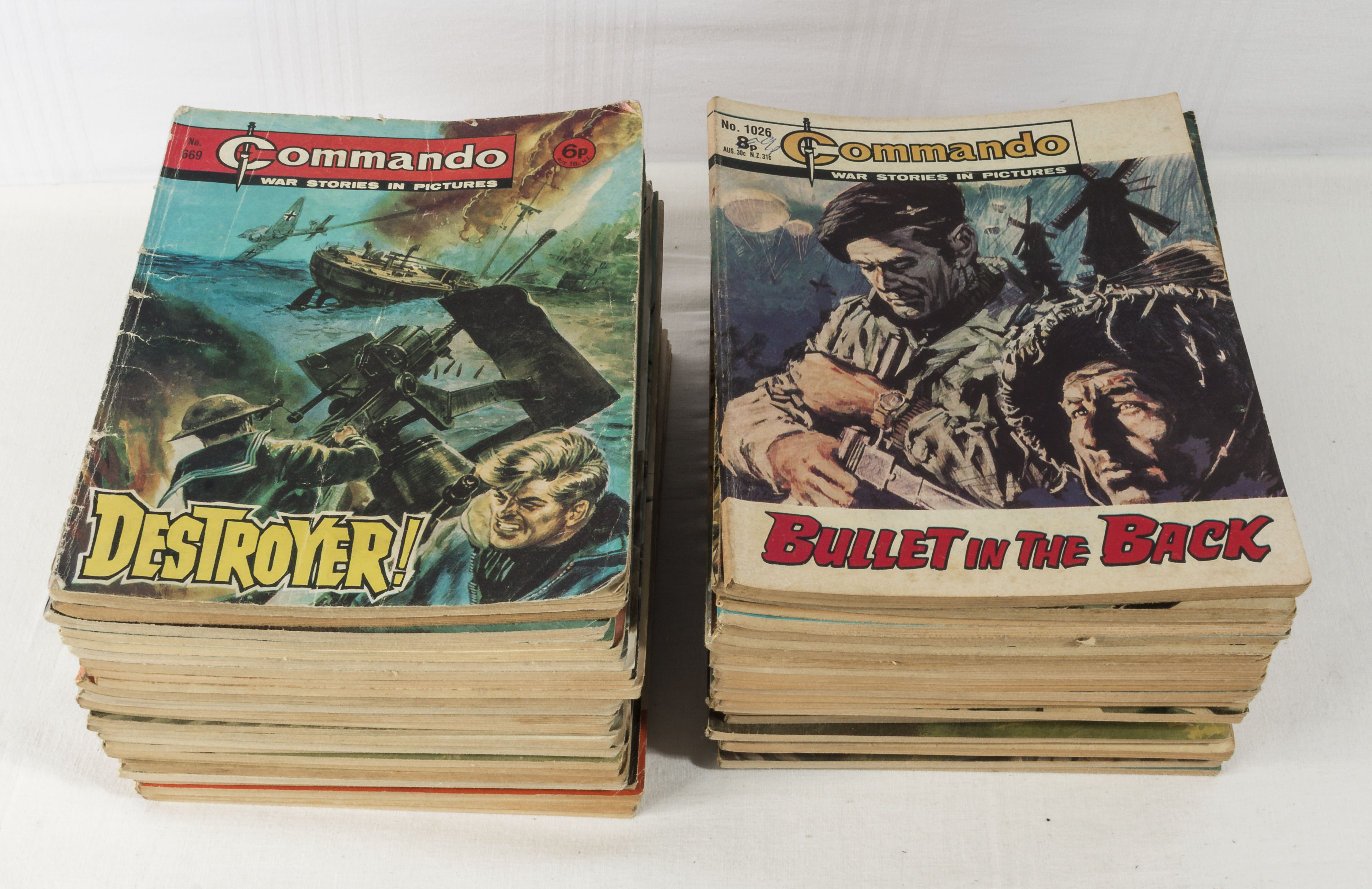 50 vintage Commando comic books 1972/90