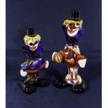 Two Murano glass clowns