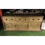 A good large pine kitchen dresser.