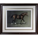 Susan L Crawford A framed limited edition print entitled 'Northern Dancer' #413/500 signed in