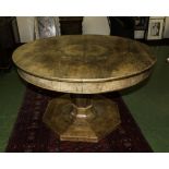 A walnut Art Deco centre table.