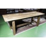 A Victorian farmhouse kitchen table elm top6ft 10inch by 2ft 4inch.