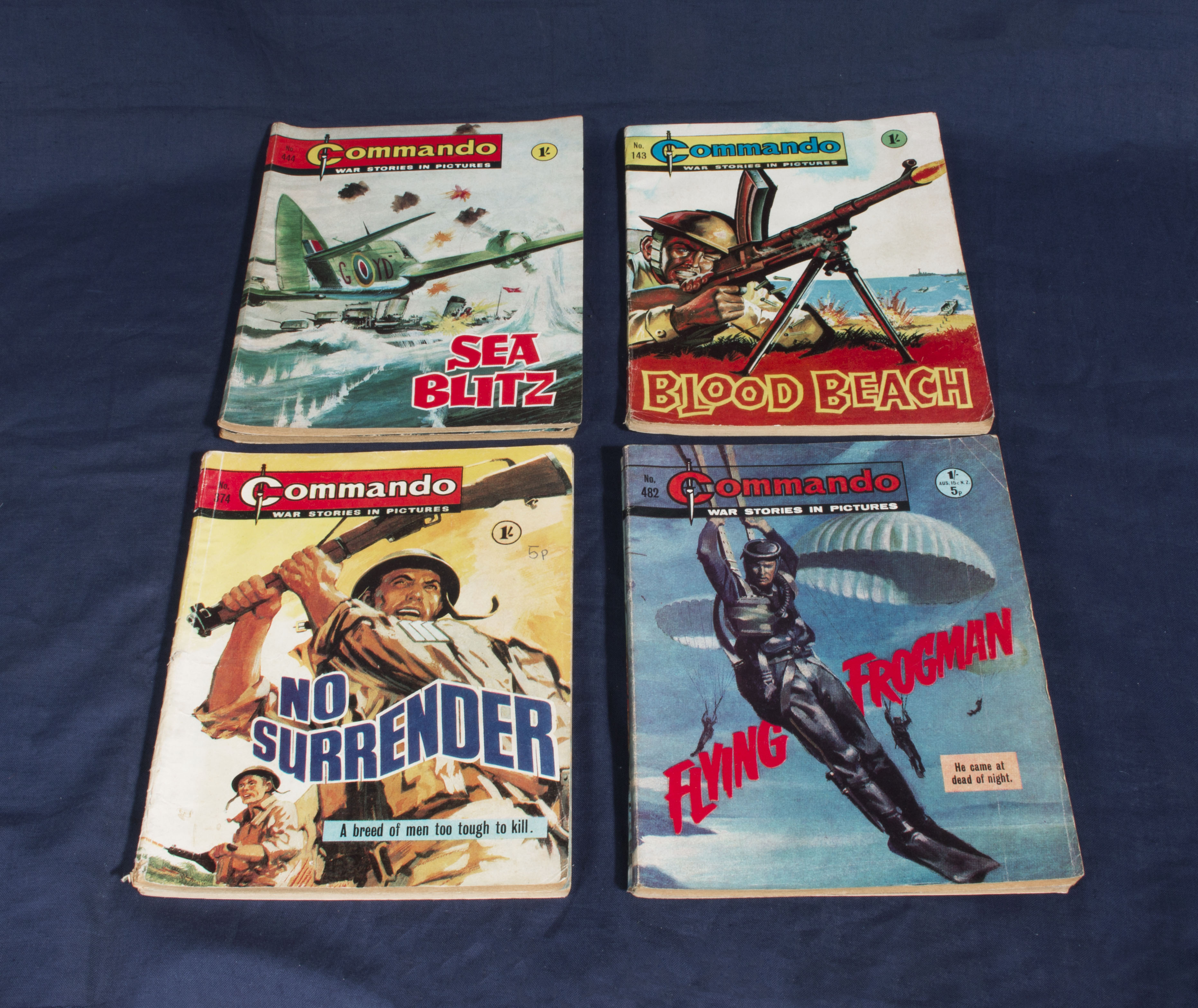 Eight early Commando comic books