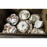 A box lot containing tea ware