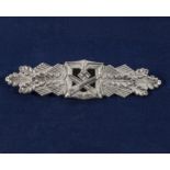 Close Combat clasp in silver, makers mark