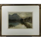 Thomas Swift Hutton - gilt framed watercolour depicting a Highland scene. signed