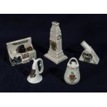 Five crested ware military related figures