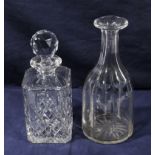 Two glass decanters