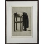 A framed Vanity Fair print of Mr W a Spooner M.A. signed SPY (Leslie Ward) size 20cm x 31cm