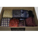 A box containing gent's silk ties