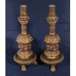 A pair of lamp bases