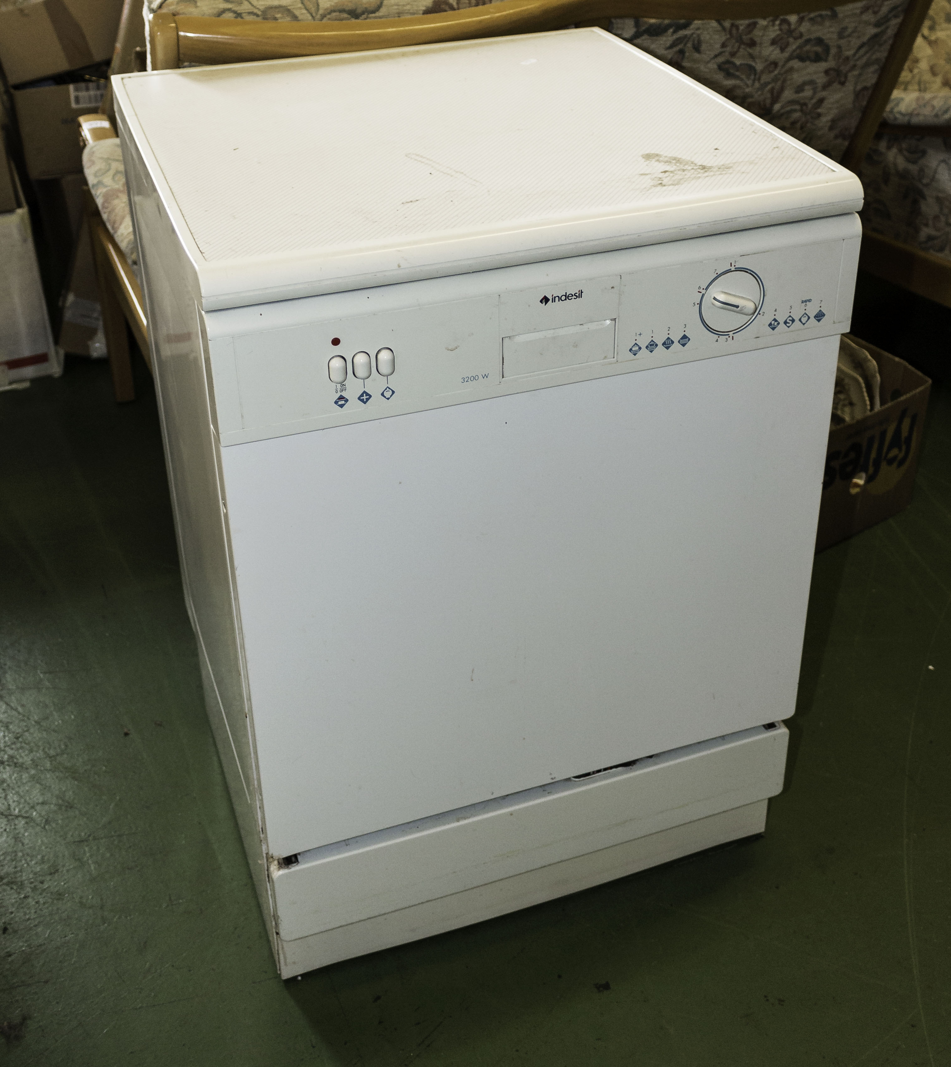 An Indesit dishwasher