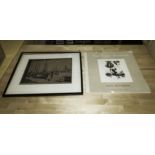 A framed print and a book of floral prints by Alan Reynolds