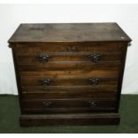 A chest of three drawers