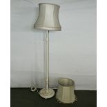 A standard lamp and two shades