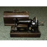 A table top Singer sewing machine