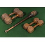 Vintage Boys Brigade exercise dumb bells and Indian club