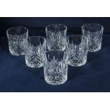 Six crystal whisky tumblers