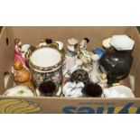 A box of assorted pottery and china