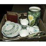 A box containing pottery and china items