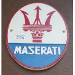 Maserati plaque