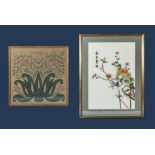 Two framed embroideries