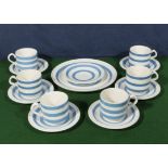 Irish blue and white cups and saucers