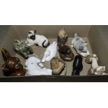 A collection of pottery animals