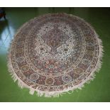 An oval wool rug