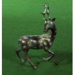 A bronze Qing dynasty style figure of a stag