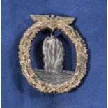 German Minesweepers badge marked R.K. to reverse