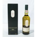 A bottle of Lagavulin 12 year old Limited Edition single malt Scotch whisky. Bottled in 2014 @54.