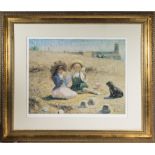 A large gilt framed limited edition print signed Rene Le Grand. #175/1000