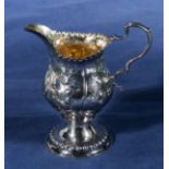 A George III silver cream jug marks for London 1760, 75gms