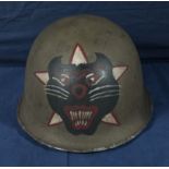 A French Vietnam war era helmet re-used by the S.V. A.