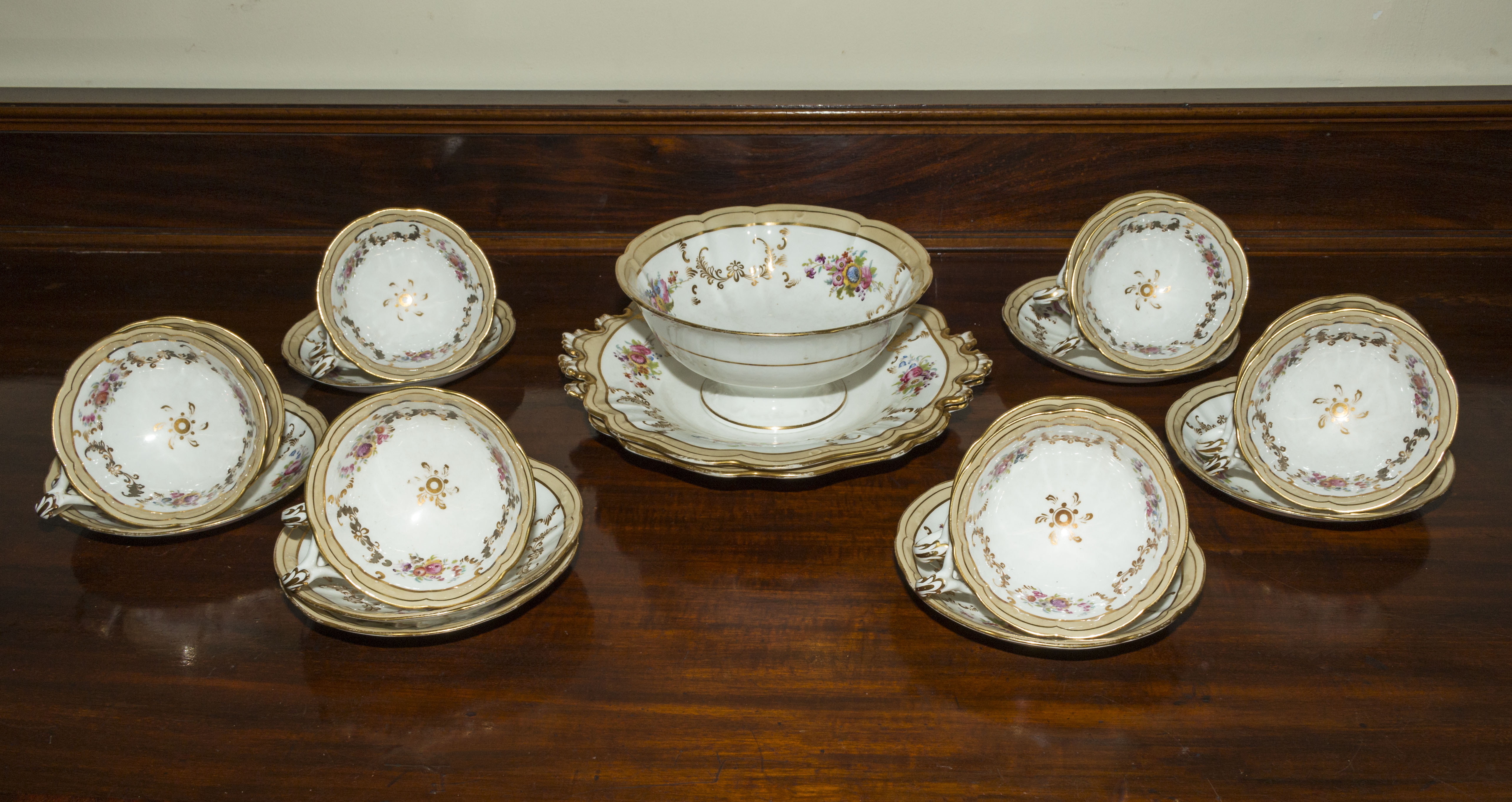 A Victorian part tea set,