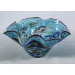 A large Murano glass handkerchief bowl 43cm diameter